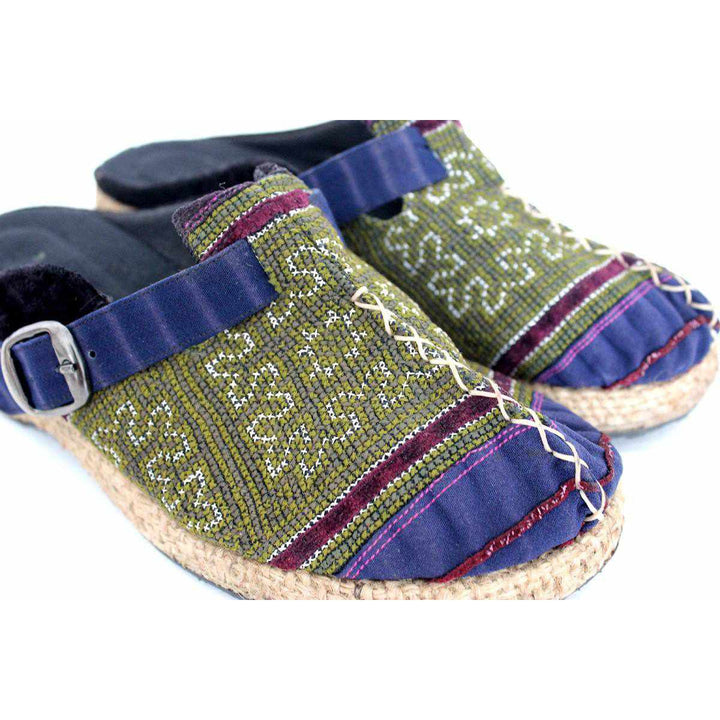 Hmong Fabric Boho Upcycled Slip On Shoes - Thailand-Apparel-Lumily-Lumily MZ Fair Trade Nena & Co Hiptipico Novica Lucia's World emporium