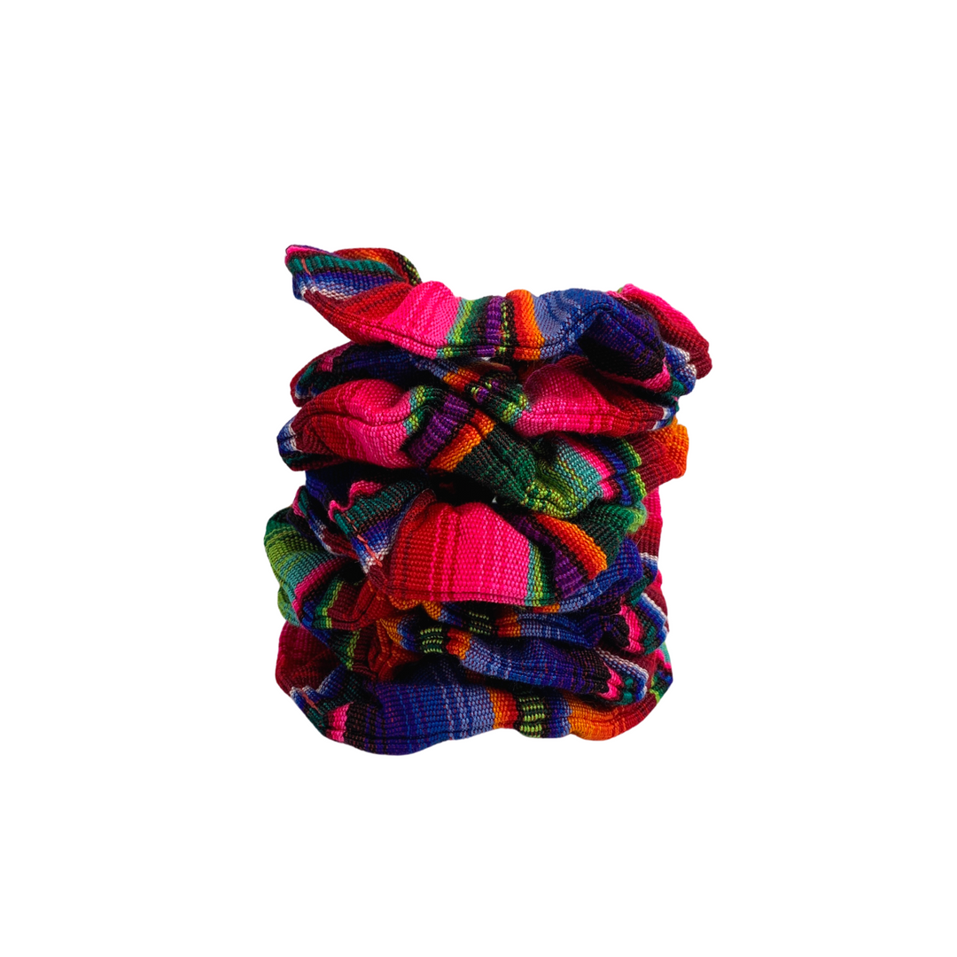 Hacienda Striped Multicolor Scrunchie - Guatemala-Accessories-Laura y Francisco (GU)-Lumily MZ Fair Trade Nena & Co Hiptipico Novica Lucia's World emporium