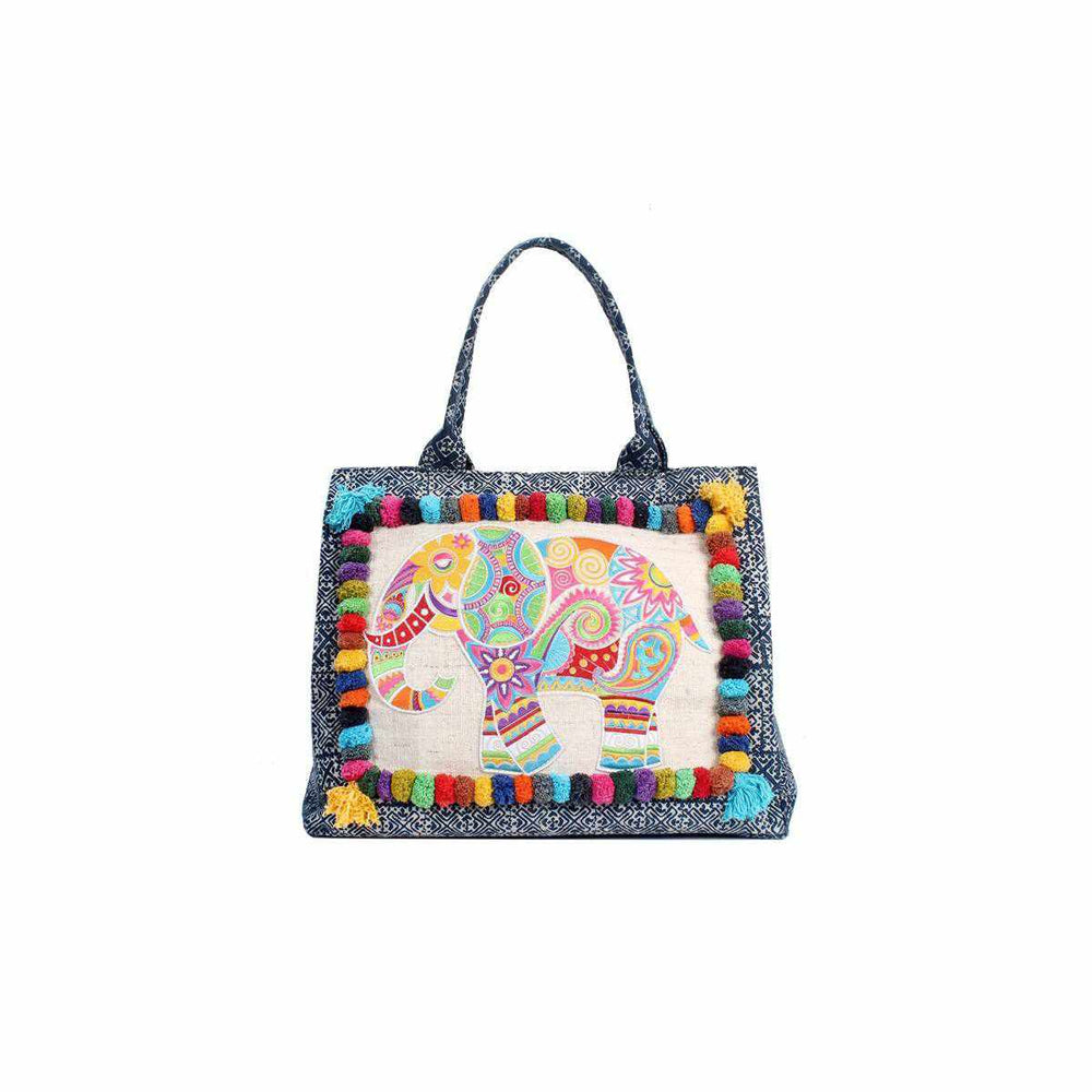 Oasis Batik Elephant Tote Bag - Thailand-Bags-Lumily-Lumily MZ Fair Trade Nena & Co Hiptipico Novica Lucia's World emporium