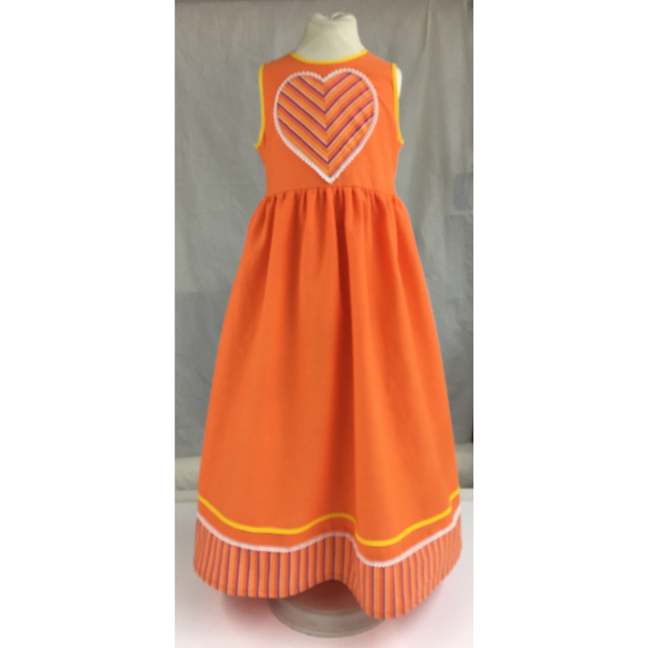 Sustainably Made Hmong Style Children's Dress - Thailand-Apparel-Lumily-Orange-Lumily MZ Fair Trade Nena & Co Hiptipico Novica Lucia's World emporium