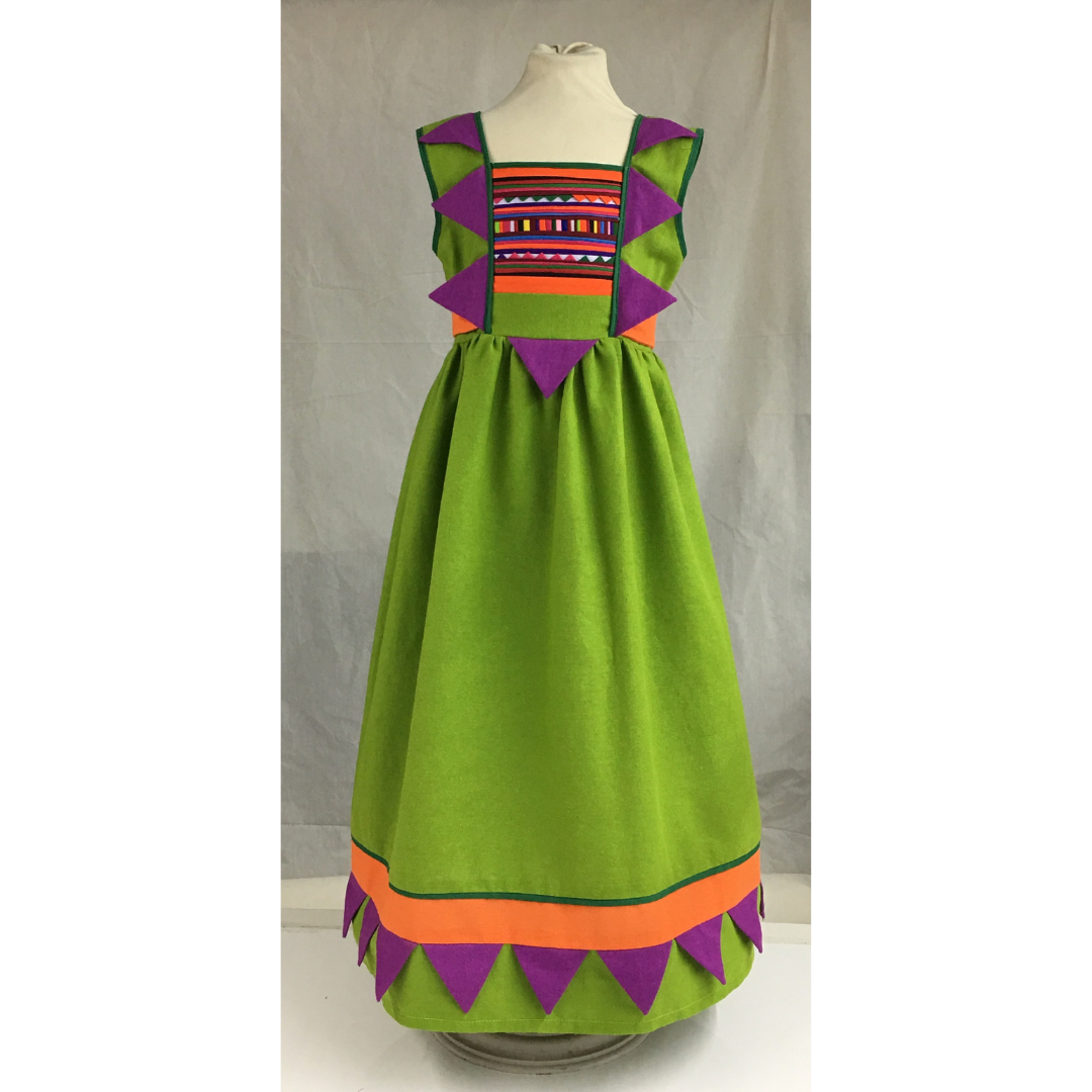 Karen Thai Artisan Embroidered Boho Dress  | Limited Edition-Apparel-Lumily-Green-Lumily MZ Fair Trade Nena & Co Hiptipico Novica Lucia's World emporium