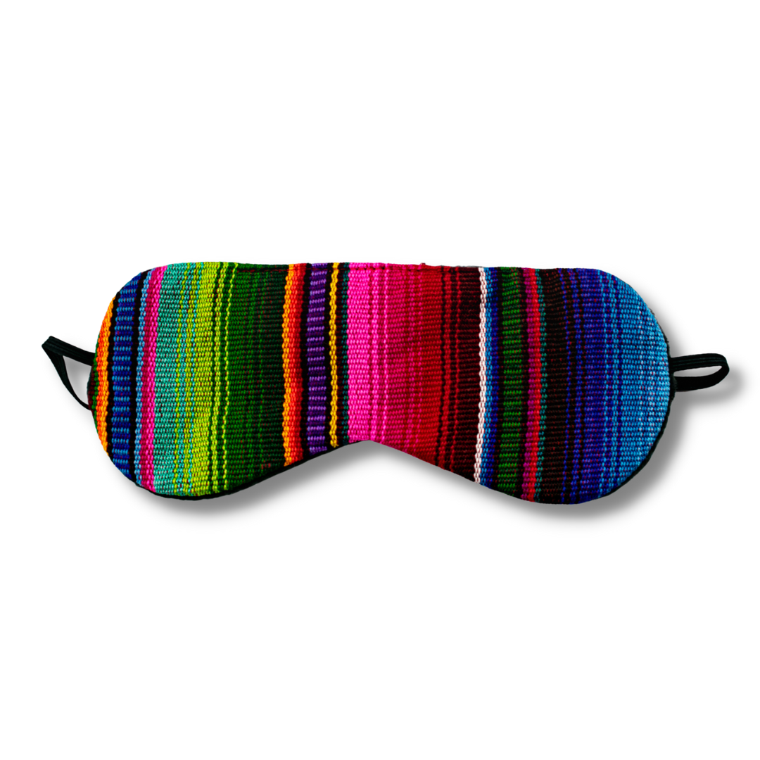 Hacienda Sarape Multicolor Eye Sleep Mask Cover - Guatemala-Apparel-Laura y Francisco (GU)-Lumily MZ Fair Trade Nena & Co Hiptipico Novica Lucia's World emporium