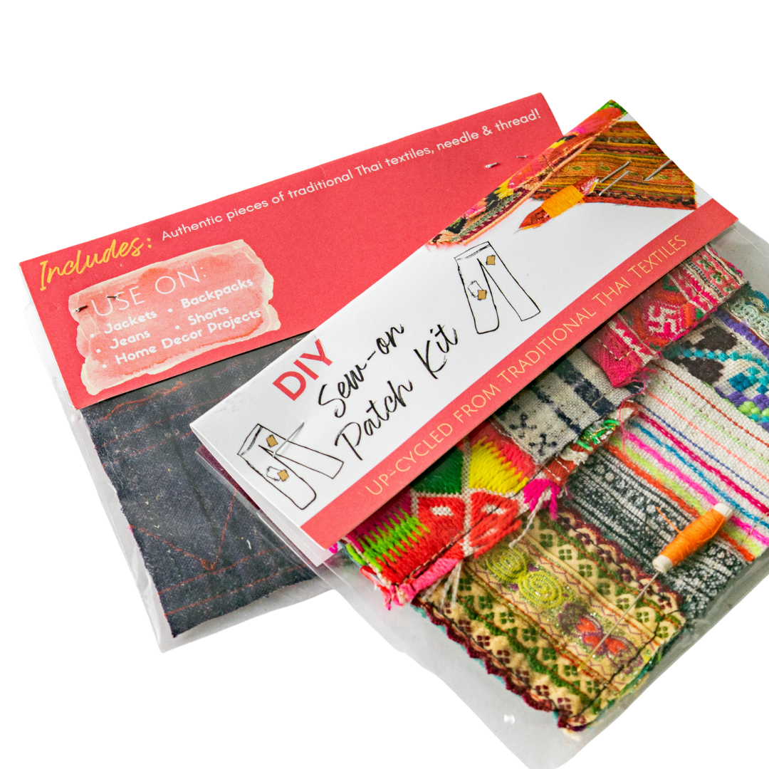 Upcycled Hmong Fabric Patch Kit - Thailand-Apparel-Lumily-Lumily MZ Fair Trade Nena & Co Hiptipico Novica Lucia's World emporium