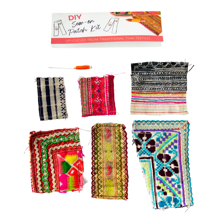 Upcycled Hmong Fabric Patch Kit - Thailand-Apparel-Lumily-Lumily MZ Fair Trade Nena & Co Hiptipico Novica Lucia's World emporium