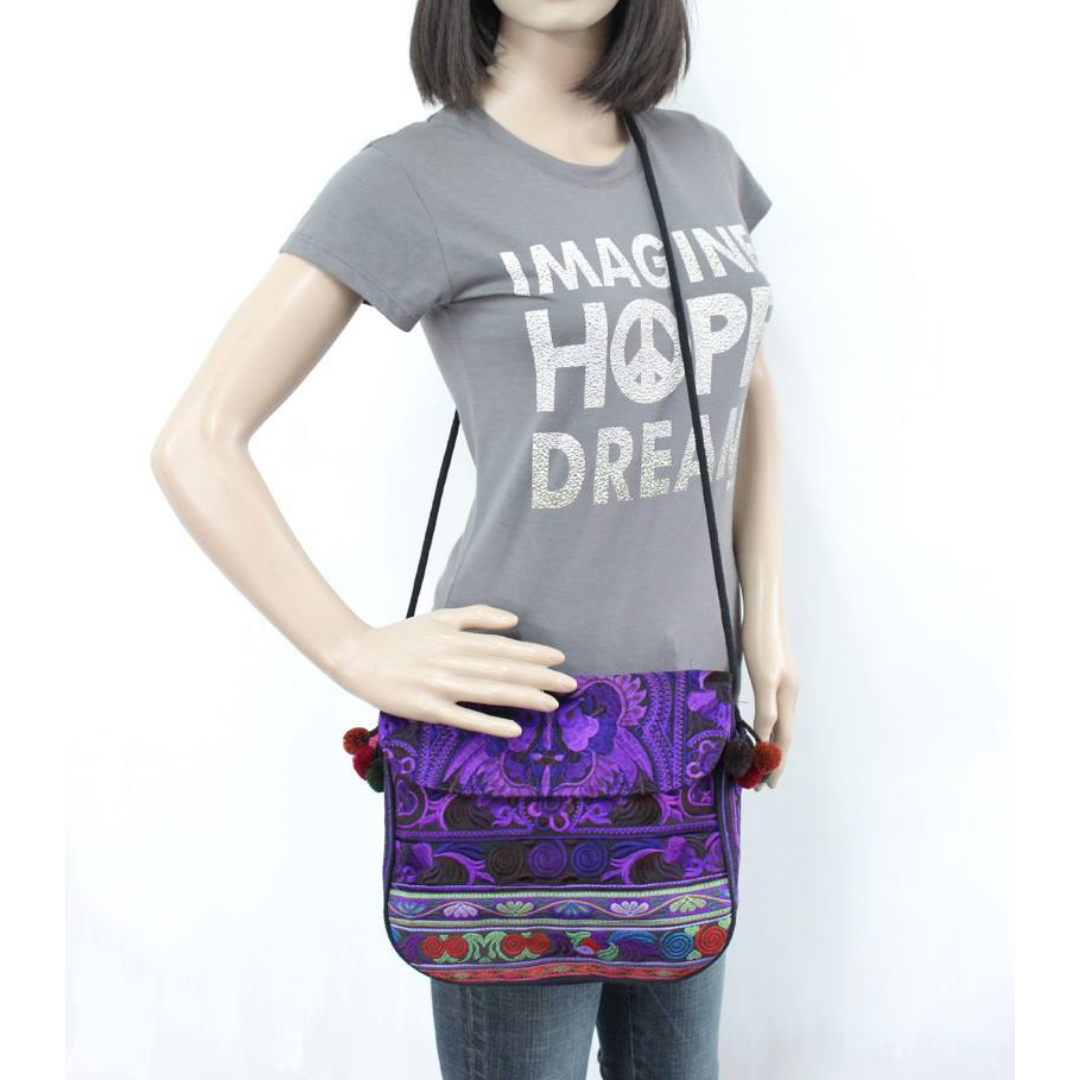 Embroidered Birds Crossbody Bag - Thailand-Bags-Lumily-Lumily MZ Fair Trade Nena & Co Hiptipico Novica Lucia's World emporium