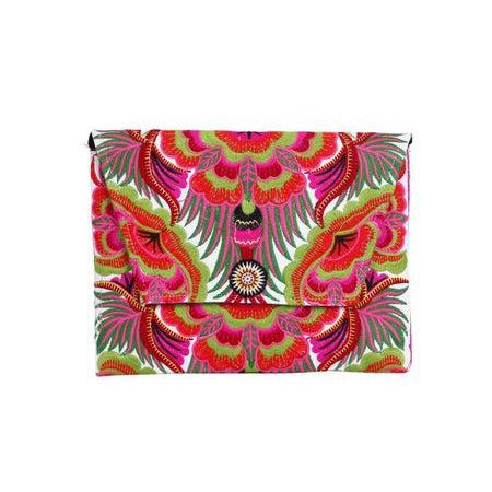 Boho Style Embroidered Clutch Bag - Thailand-Bags-Lumily-Pink Green-Lumily MZ Fair Trade Nena & Co Hiptipico Novica Lucia's World emporium