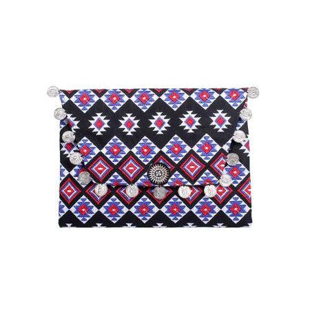 Hmong Embroidered Carnival Coin Clutch | iPad Bag - Thailand-Bags-Lumily-Dark Blue & Pink-Lumily MZ Fair Trade Nena & Co Hiptipico Novica Lucia's World emporium