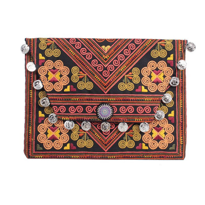 BUNDLE: Embroidered Coin Boho Clutch | iPad Bag 6 Pieces - Thailand-Bags-Lumily-Lumily MZ Fair Trade Nena & Co Hiptipico Novica Lucia's World emporium
