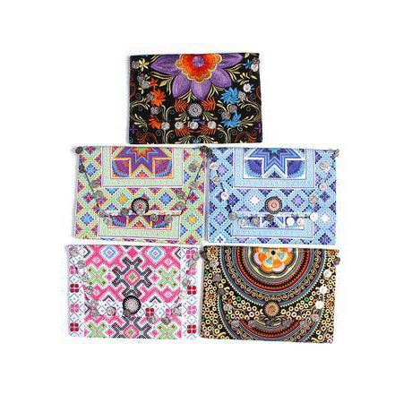BUNDLE: 6 Piece Ethically Handmade Boho-chic Clutch Bag - Thailand-Bags-Lumily-Bundle 3-Lumily MZ Fair Trade Nena & Co Hiptipico Novica Lucia's World emporium