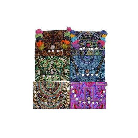 BUNDLE: Artisan Crafted Coin Embroidered Clutch Bag 5 Pieces - Thailand-Bags-Lumily-BUNDLE 3-Lumily MZ Fair Trade Nena & Co Hiptipico Novica Lucia's World emporium
