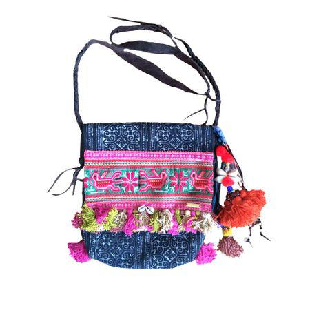 Indigo Batik Leather Crossbody Bag - Thailand-Bags-Lumily-Lumily MZ Fair Trade Nena & Co Hiptipico Novica Lucia's World emporium