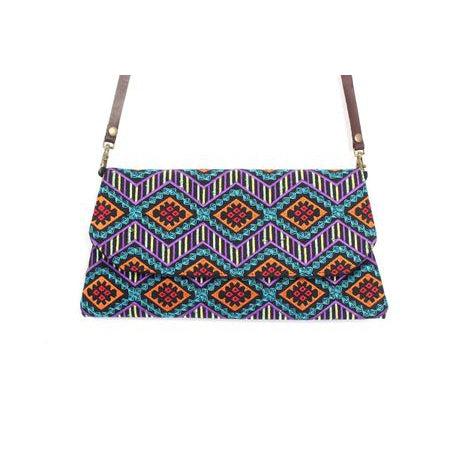 Embroidered Convertible Clutch | Crossbody Bag - Thailand-Bags-Lumily-Purple-Lumily MZ Fair Trade Nena & Co Hiptipico Novica Lucia's World emporium