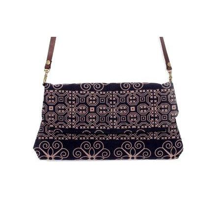 Embroidered Convertible Clutch | Crossbody Bag - Thailand-Bags-Lumily-Black & Light Pink-Lumily MZ Fair Trade Nena & Co Hiptipico Novica Lucia's World emporium
