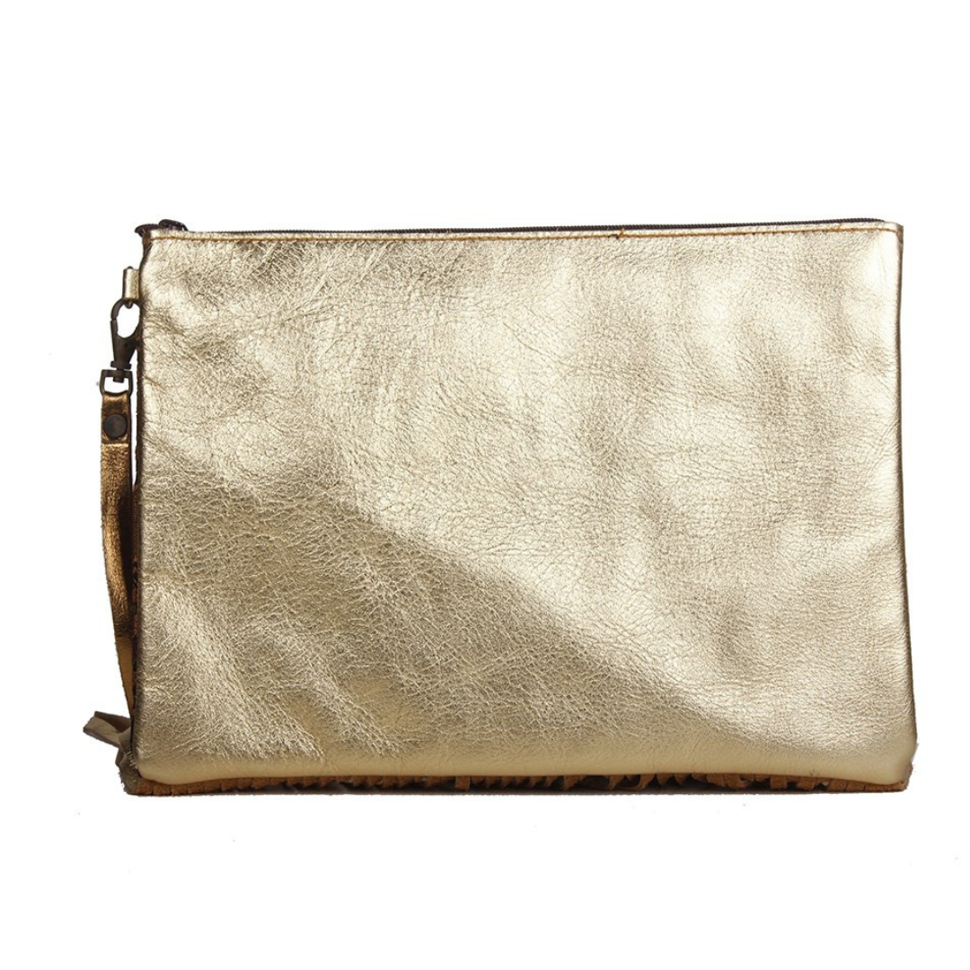 Metallic Leather & Embroidery Wristlet iPad | Tablet Bag - Thailand-Bags-Lumily-Lumily MZ Fair Trade Nena & Co Hiptipico Novica Lucia's World emporium