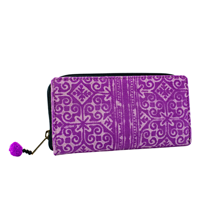 Handmade Oasis Batik Wallet - Thailand-Bags-Lumily-Purple-Lumily MZ Fair Trade Nena & Co Hiptipico Novica Lucia's World emporium