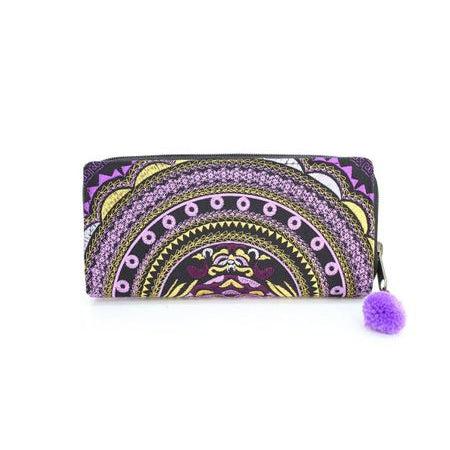 Rising Moon Embroidered Wallet - Thailand-Wallets-Lumily-Lumily MZ Fair Trade Nena & Co Hiptipico Novica Lucia's World emporium