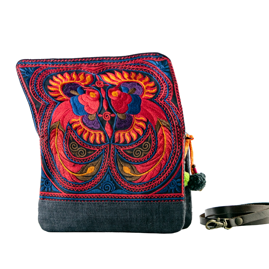 Fernanda Embroidered Convertible Crossbody|Clutch Bag - Thailand-Bags-Lumily-Lumily MZ Fair Trade Nena & Co Hiptipico Novica Lucia's World emporium