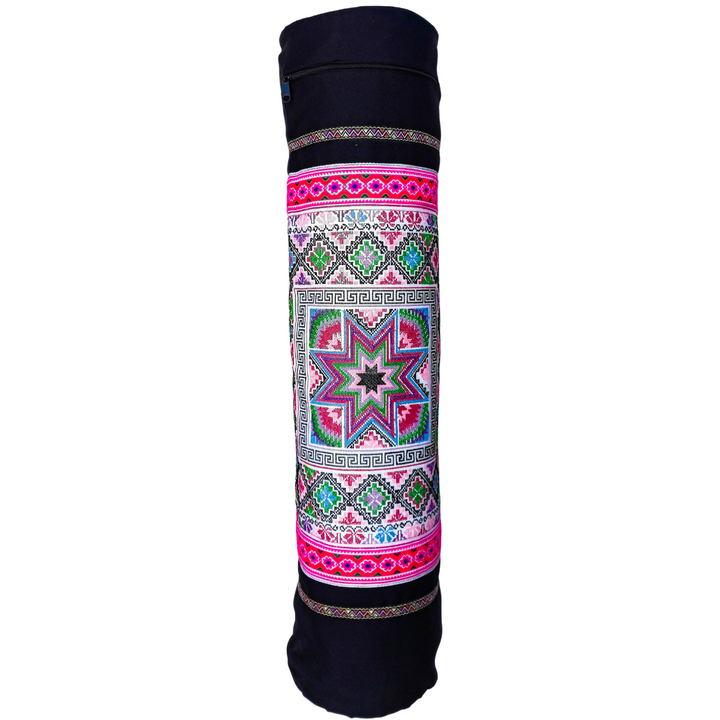 Star Boho Embroidered Yoga Bag - Thailand-Bags-Wichai Shop-Pink-Lumily MZ Fair Trade Nena & Co Hiptipico Novica Lucia's World emporium