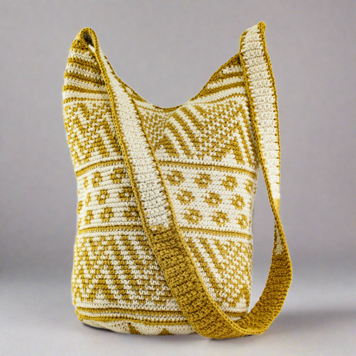 Eliza Crochet Handcrafted Boho Bag - Guatemala-Bags-Don Miguel (Tipicos el Paisaje - GU)-Latte-Lumily MZ Fair Trade Nena & Co Hiptipico Novica Lucia's World emporium