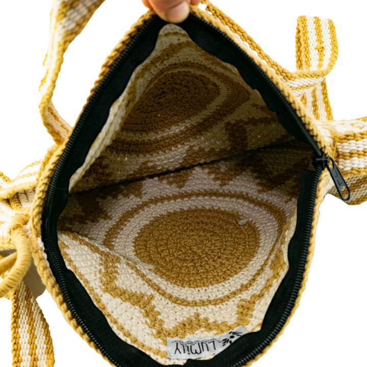 Nadia Crochet Round Crossover Purse - Guatemala-Bags-Lumily-Ivory-Lumily MZ Fair Trade Nena & Co Hiptipico Novica Lucia's World emporium