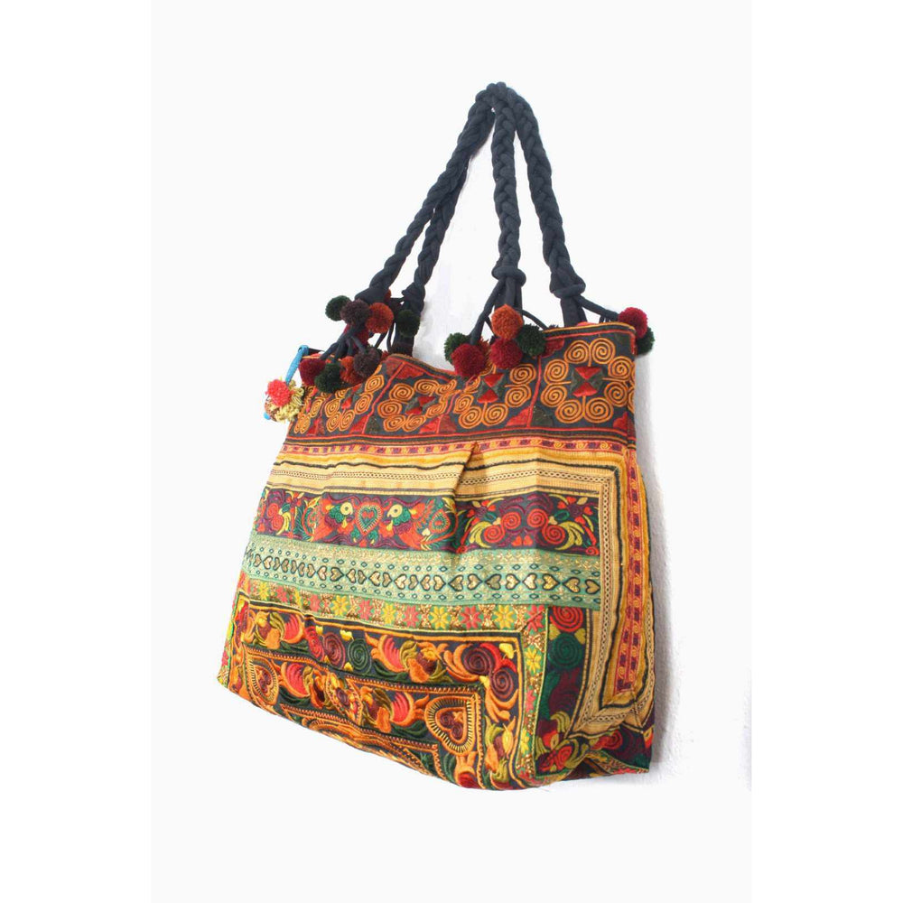 Dove Embroidered Tote Shoulder Bag - Thailand-Bags-Ae (Thailand)-Autumn-Lumily MZ Fair Trade Nena & Co Hiptipico Novica Lucia's World emporium