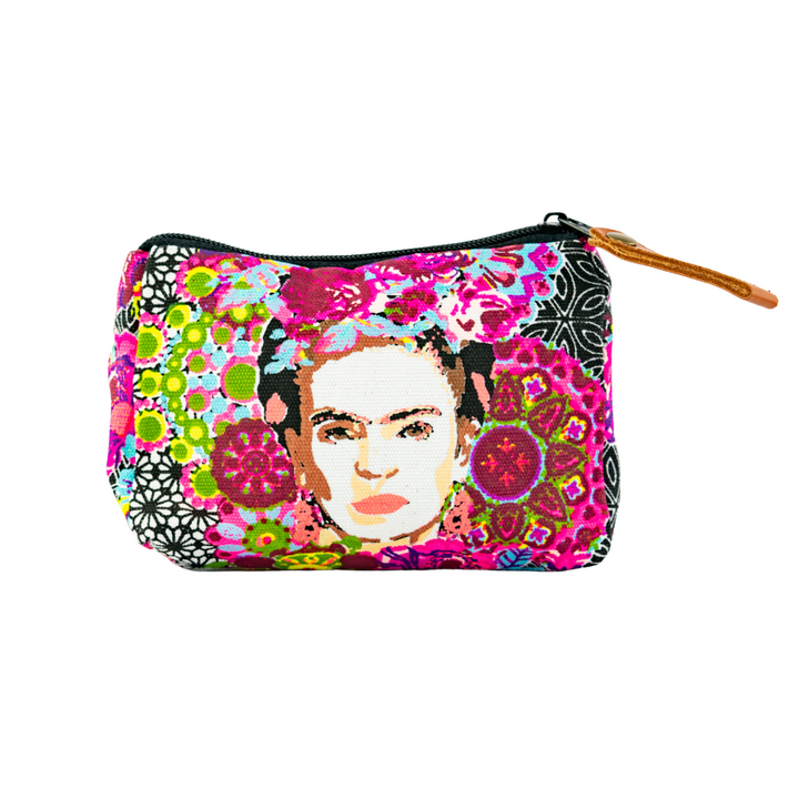 Frida Kahlo Printed Coin Purse - Thailand-Bags-Lumily-Midnight-Lumily MZ Fair Trade Nena & Co Hiptipico Novica Lucia's World emporium