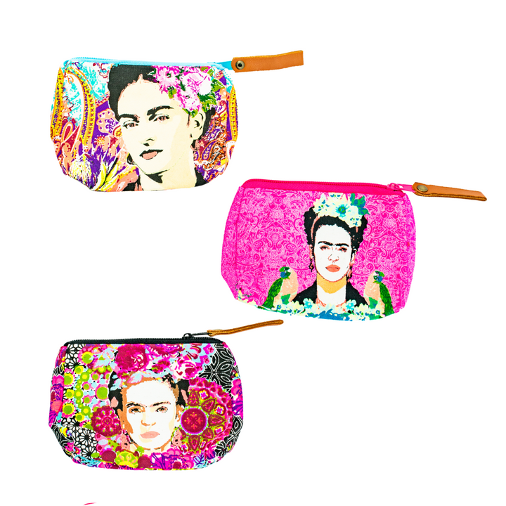 Frida Kahlo Printed Coin Purse - Thailand-Bags-Lumily-Lumily MZ Fair Trade Nena & Co Hiptipico Novica Lucia's World emporium