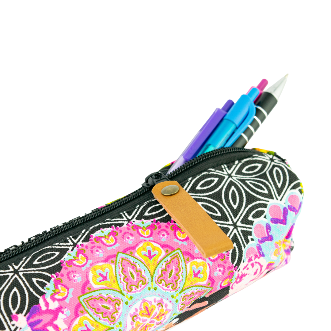 Frida Printed Pencil | Brush Case - Thailand-Bags-Lumily-Lumily MZ Fair Trade Nena & Co Hiptipico Novica Lucia's World emporium