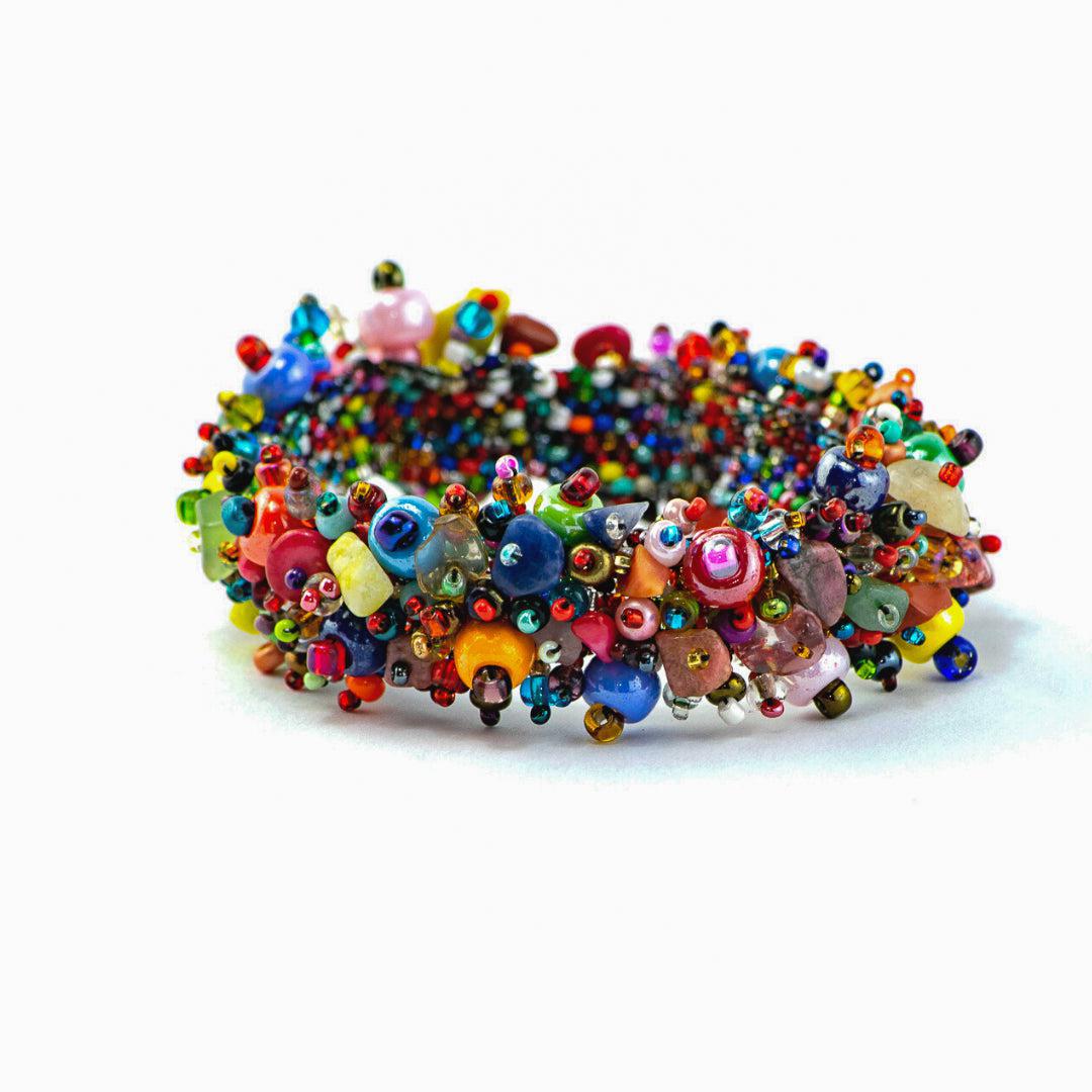 Capullo Magnetic Seed Bead Bracelet - Guatemala-Bracelets-Lumily-Multicolor-Lumily MZ Fair Trade Nena & Co Hiptipico Novica Lucia's World emporium
