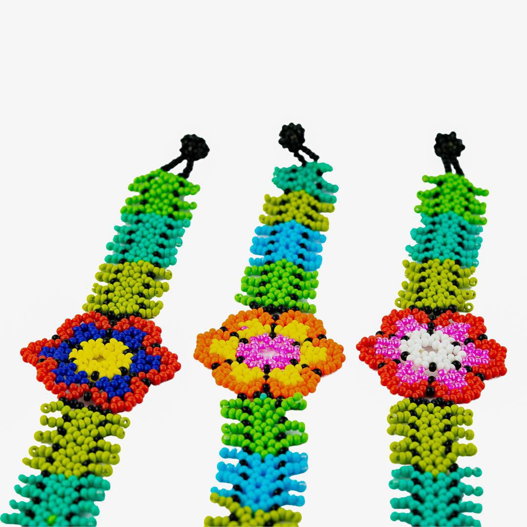 Sundance Floral Seed Bead Bracelet - Guatemala-Bracelets-Lumily-Lumily MZ Fair Trade Nena & Co Hiptipico Novica Lucia's World emporium