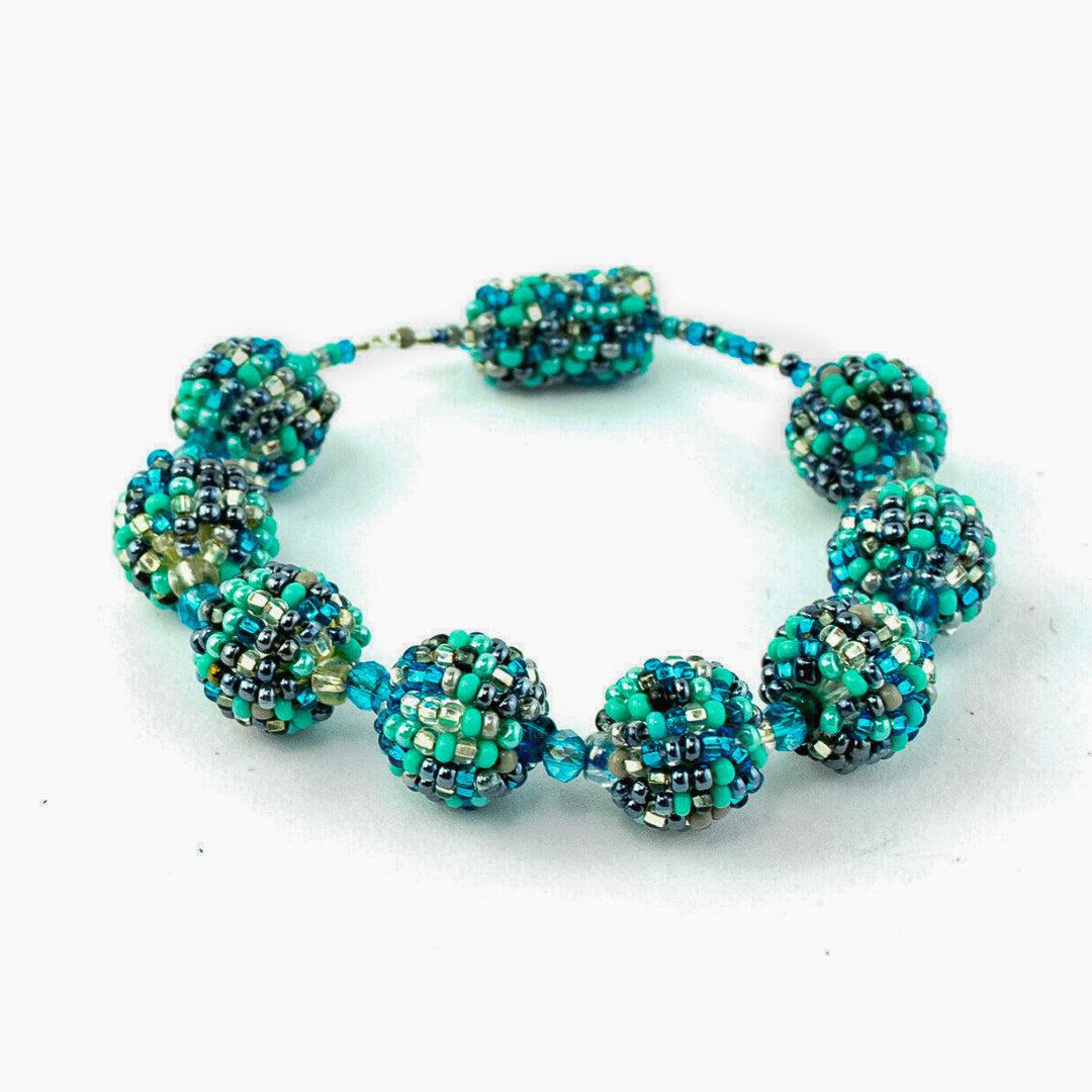 Shiva Magnetic Closure Seed Bead Bracelet - Guatemala-Jewelry-Lumily-Blue-Lumily MZ Fair Trade Nena & Co Hiptipico Novica Lucia's World emporium