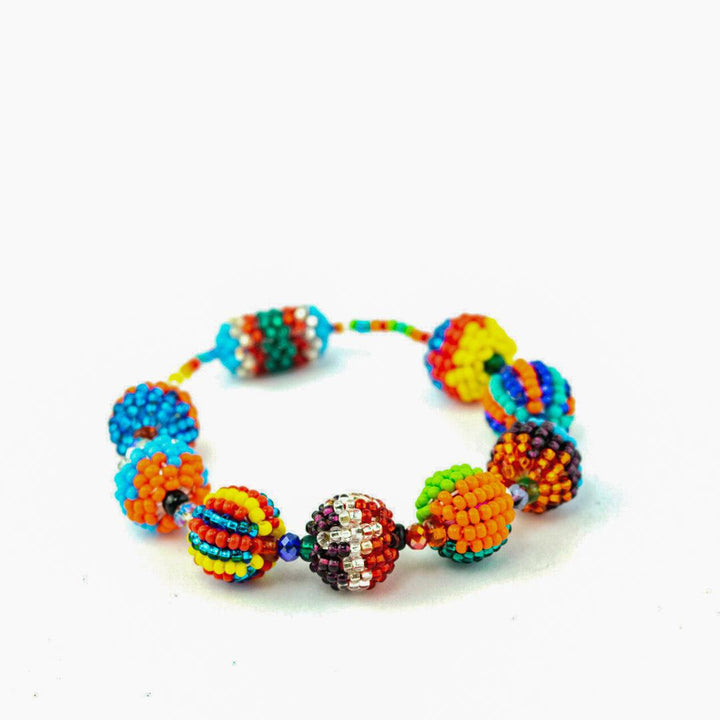 Shiva Magnetic Closure Seed Bead Bracelet - Guatemala-Jewelry-Lumily-Rainbow-Lumily MZ Fair Trade Nena & Co Hiptipico Novica Lucia's World emporium