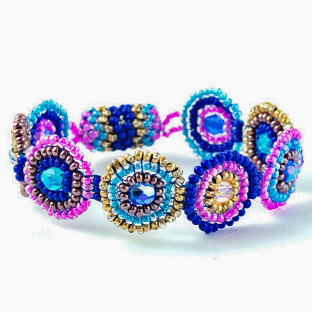 Solstice Bracelet Magnetic Closure - Guatemala-Bags-Lumily-Pink & Blue-Lumily MZ Fair Trade Nena & Co Hiptipico Novica Lucia's World emporium