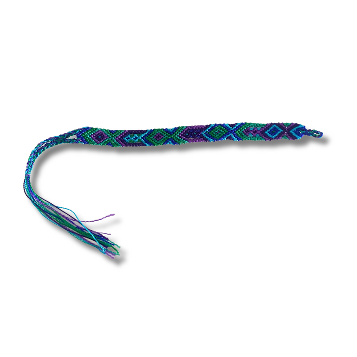 Friendship Woven String Bracelet - Choose Color - Mexico-Jewelry-Joel (Arte Moderno en Cuero - MX)-Royal Seafoam-Lumily MZ Fair Trade Nena & Co Hiptipico Novica Lucia's World emporium