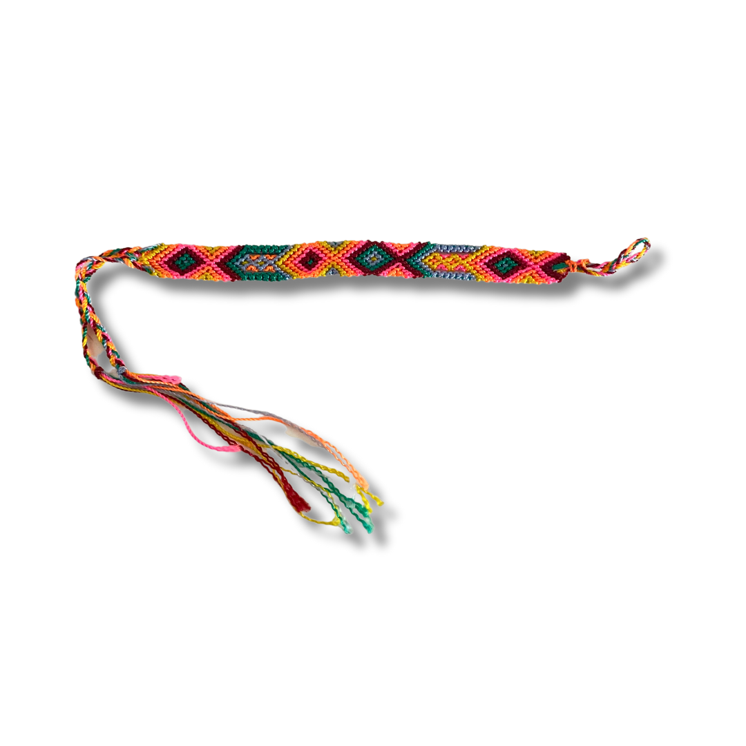 Friendship Woven String Bracelet - Choose Color - Mexico-Jewelry-Joel (Arte Moderno en Cuero - MX)-Pink Yellow Blue-Lumily MZ Fair Trade Nena & Co Hiptipico Novica Lucia's World emporium