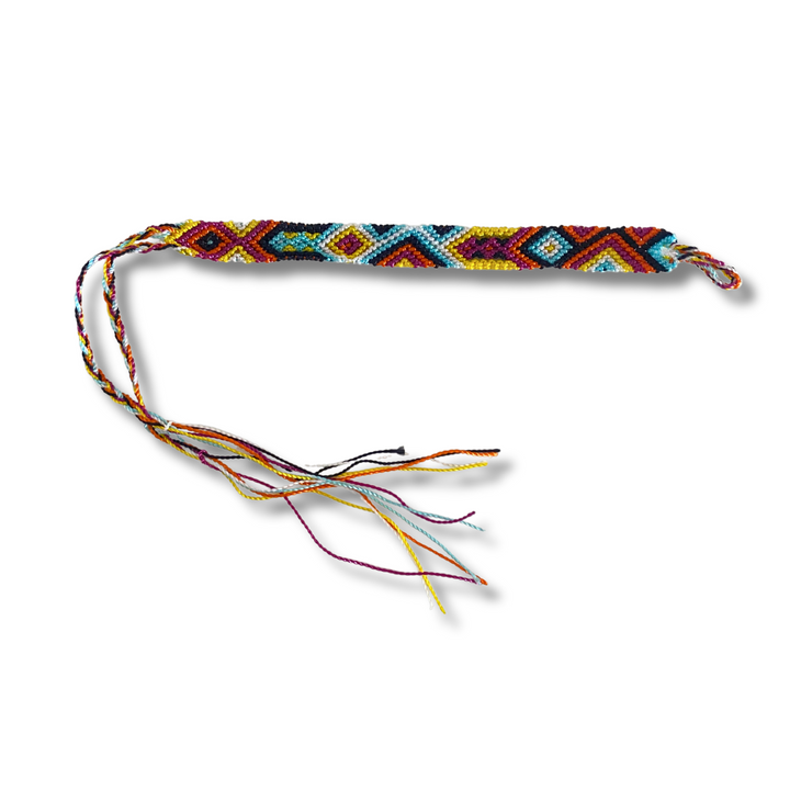 Friendship Woven String Bracelet - Choose Color - Mexico-Jewelry-Joel (Arte Moderno en Cuero - MX)-Orange Purple Yellow-Lumily MZ Fair Trade Nena & Co Hiptipico Novica Lucia's World emporium