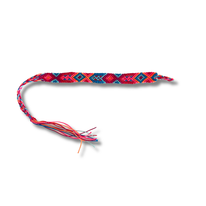Friendship Woven String Bracelet - Choose Color - Mexico-Jewelry-Joel (Arte Moderno en Cuero - MX)-Pink Red-Lumily MZ Fair Trade Nena & Co Hiptipico Novica Lucia's World emporium