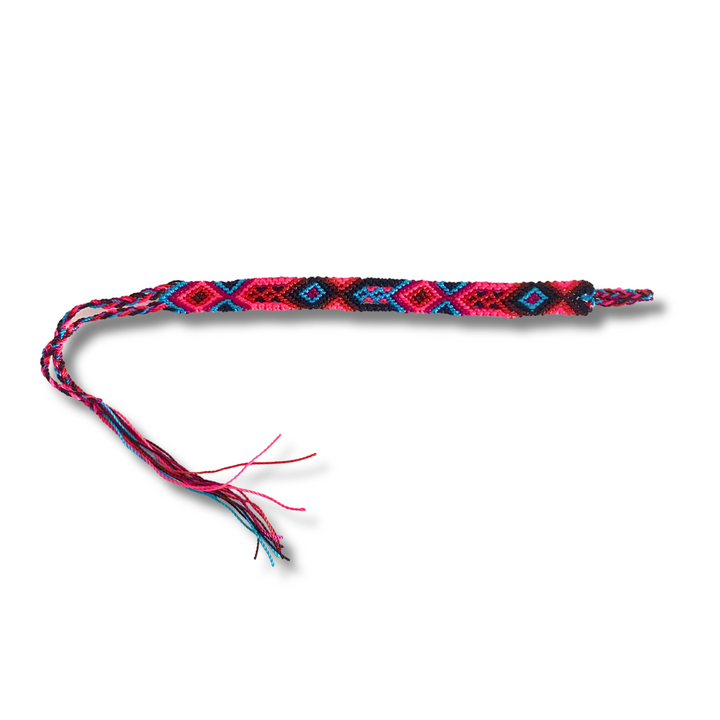 Friendship Woven String Bracelet - Choose Color - Mexico-Jewelry-Joel (Arte Moderno en Cuero - MX)-Red Pink Teal-Lumily MZ Fair Trade Nena & Co Hiptipico Novica Lucia's World emporium