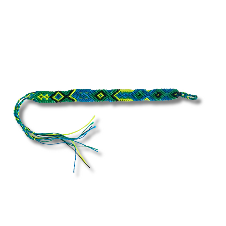 Friendship Woven String Bracelet - Choose Color - Mexico-Jewelry-Joel (Arte Moderno en Cuero - MX)-Green Blue-Lumily MZ Fair Trade Nena & Co Hiptipico Novica Lucia's World emporium