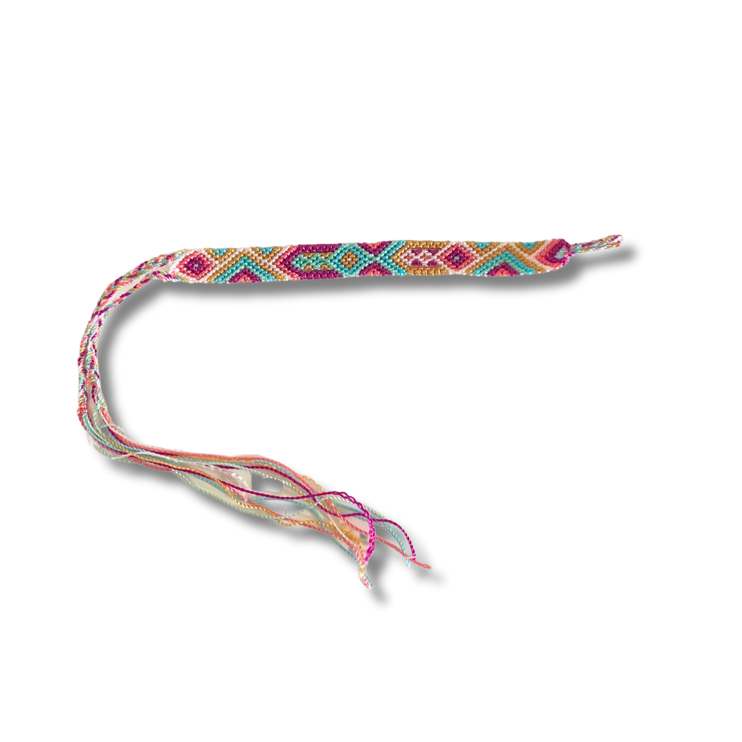 Friendship Woven String Bracelet - Choose Color - Mexico-Jewelry-Joel (Arte Moderno en Cuero - MX)-Ivory Lime Green-Lumily MZ Fair Trade Nena & Co Hiptipico Novica Lucia's World emporium