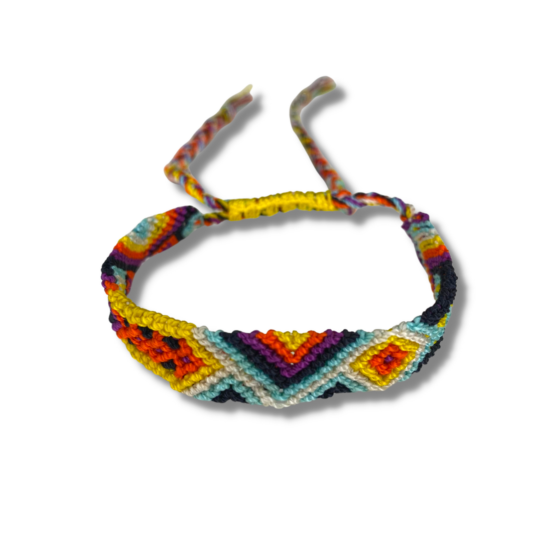 Friendship Woven Bracelet Slide Knot String - Choose Color - Mexico-Jewelry-Lumily-Orange Purple Yellow-Lumily MZ Fair Trade Nena & Co Hiptipico Novica Lucia's World emporium