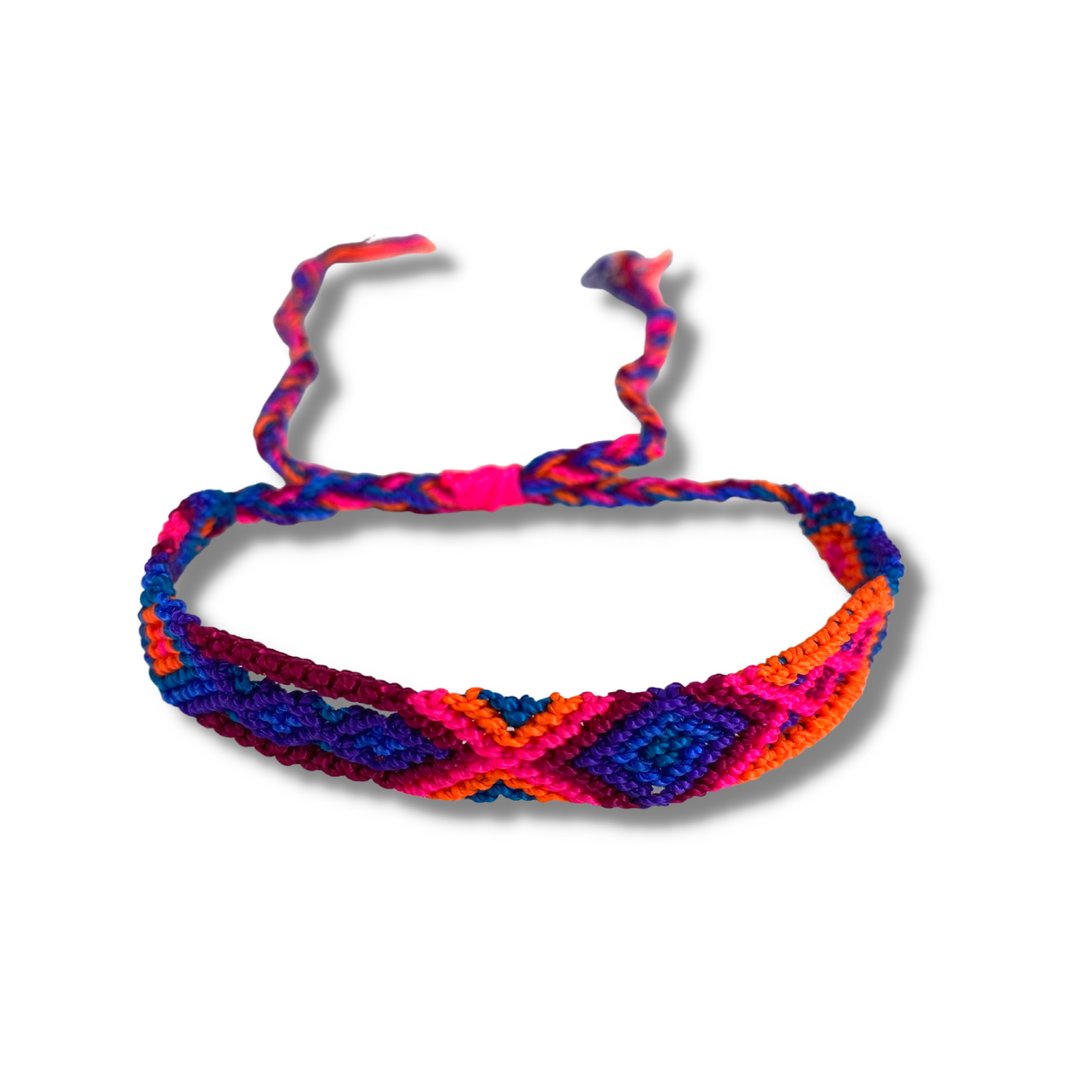 Friendship Woven Bracelet Slide Knot String - Choose Color - Mexico-Jewelry-Lumily-Purple Orange Blue-Lumily MZ Fair Trade Nena & Co Hiptipico Novica Lucia's World emporium