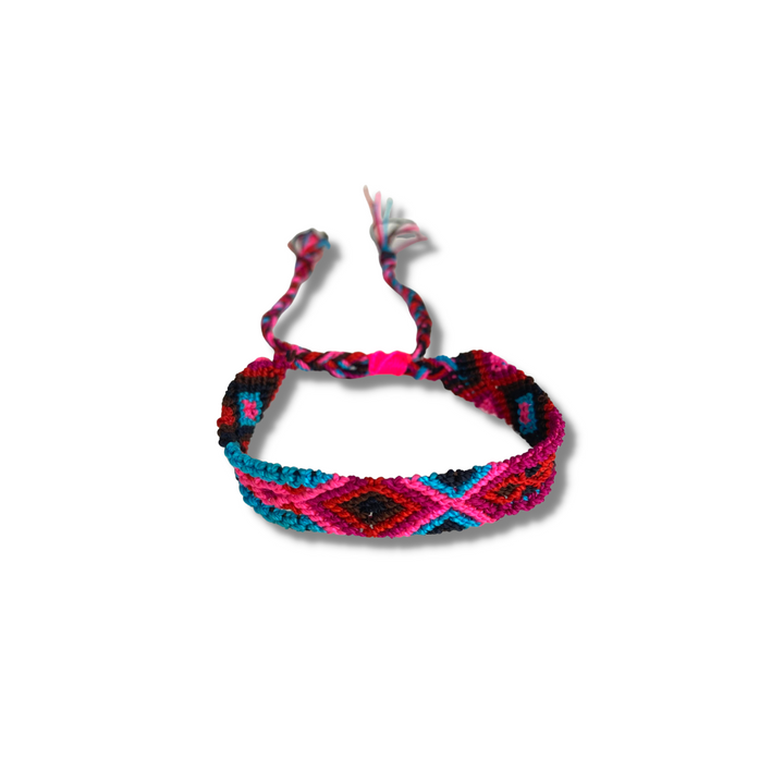 Friendship Woven Bracelet Slide Knot String - Choose Color - Mexico-Jewelry-Lumily-Red Pink Teal-Lumily MZ Fair Trade Nena & Co Hiptipico Novica Lucia's World emporium
