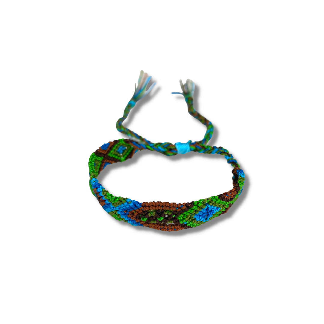 Friendship Woven Bracelet Slide Knot String - Choose Color - Mexico-Jewelry-Lumily-Lime Green Brown-Lumily MZ Fair Trade Nena & Co Hiptipico Novica Lucia's World emporium