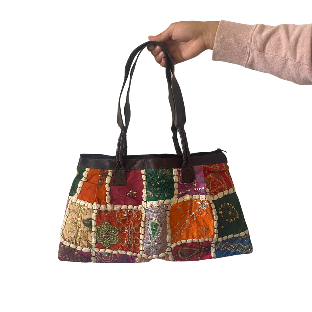 Patchwork Vintage Indian Fabric Shoulder Handbag - Thailand-Bags-Lumily-Lumily MZ Fair Trade Nena & Co Hiptipico Novica Lucia's World emporium