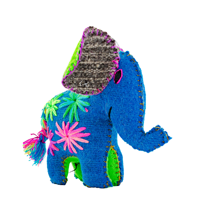 Ellie the Elephant: Repurposed Wool Boho Decor - Mexico-Decor-Lumily-Lumily MZ Fair Trade Nena & Co Hiptipico Novica Lucia's World emporium