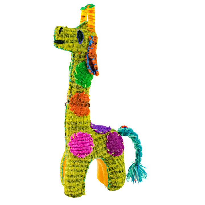 Olivia the Giraffe: Repurposed Wool Boho Decor - Mexico-Decor-ABIGAIL (ARTESANÍAS CHONETIK - MX)-Lumily MZ Fair Trade Nena & Co Hiptipico Novica Lucia's World emporium