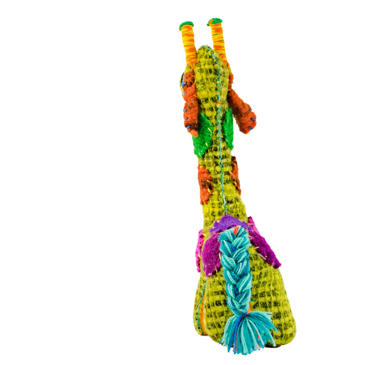Olivia the Giraffe: Repurposed Wool Boho Decor - Mexico-Decor-Lumily-Lumily MZ Fair Trade Nena & Co Hiptipico Novica Lucia's World emporium