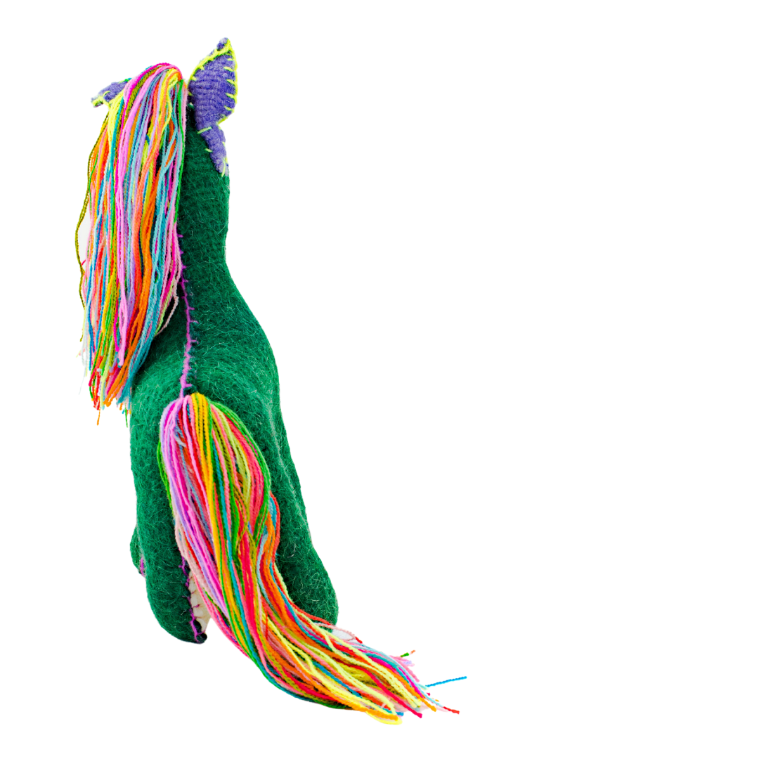 Lily the Unicorn: Repurposed Wool Boho Decor - Mexico-Decor-ABIGAIL (ARTESANÍAS CHONETIK - MX)-Lumily MZ Fair Trade Nena & Co Hiptipico Novica Lucia's World emporium