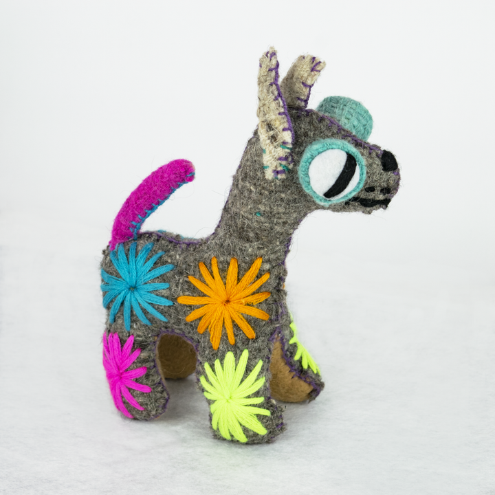 Coco the Chihuahua: Repurposed Wool Boho Decor - Mexico-Decor-ABIGAIL (ARTESANÍAS CHONETIK - MX)-Lumily MZ Fair Trade Nena & Co Hiptipico Novica Lucia's World emporium